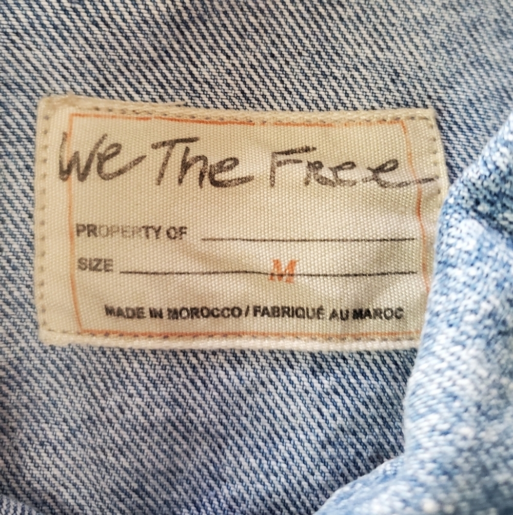 Free People Ollie Femme Denim Trucker Jacket in Aged Stone - Picture 11 of 15